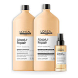 Kit Loreal Absolut Repair Gold Salon Duo + Óleo 90ml