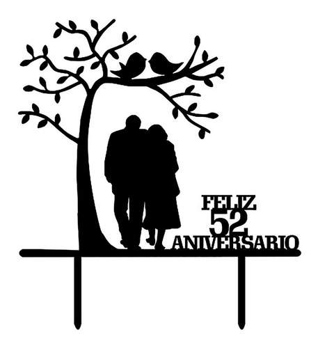 Adorno Torta Topper Aniversario Pareja Mayor Personalizado