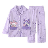 Lindo Conjunto De Pijama Sanrio Kuromi Para Niñas