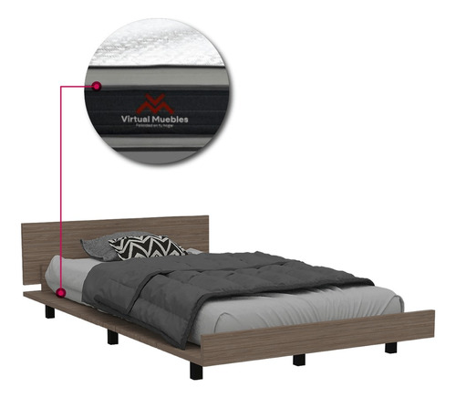 Combo Para Habitación Alpha, Incluye Cama Sencilla Y Colchón