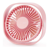 Ventilador De Escritorio Mini Ideal Para Viajes 3 Vel Rosa