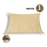 Malla Sombra 4x6 90% Beige Raschel Lista Para Colocar Vela