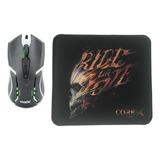 Mouse Gamer Corex Mo-203 De 1200 Dpi Rgb + Mouse Pad 