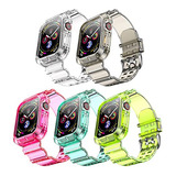 Malla Para Apple Watch 42/44/45mm C/ Bumper Clear X 5colores
