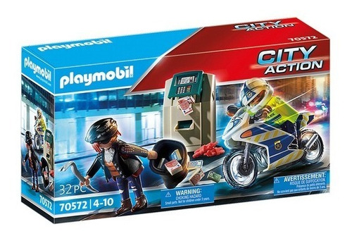 Playmobil 70572 City Action Moto De Policía Con 2 Figuras