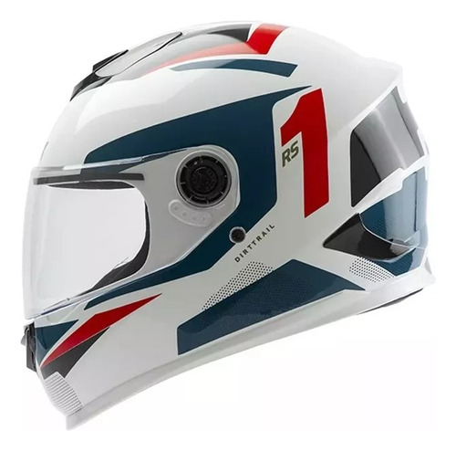 Casco Integral Hawk Rs1 Dirt Trail Talle Xl Blanco Azul Bril