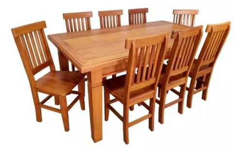 Mesa De Jantar Madeira Maciça Demolição 1,80 + 8 Cadeiras
