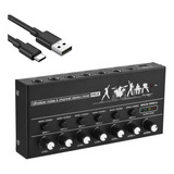 Mezclador De Audio Mixer Line Usb, Teclado Metálico De 6 Can