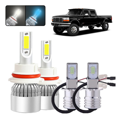 Kit De Focos Led 9007 H3 Para Ford F-350 1994-1999