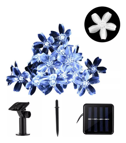 Guirnalda De Luces Solares De 5 M, 20 Led, Con Forma De Flor