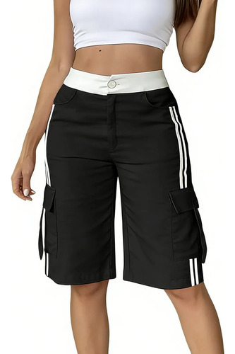 Pantalones Cortos Tipo E Para Mujer, Estilo Cargo, De Pierna