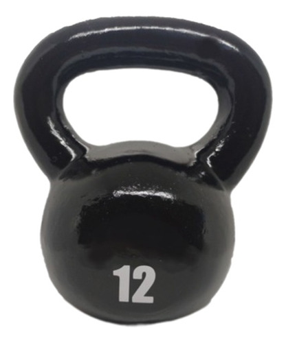 Kettlebell Pesa Rusa De Fundición De 12 Kg Negra Crossfit