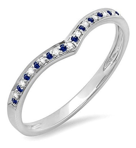 Dazzlingrock Colección 14k Redondo Azul Zafiro Y Diamante Bl