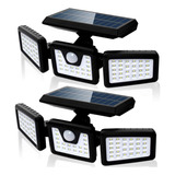 Luces Solares 2 Paquetes 368 Led Ajustable Sensor Movimiento