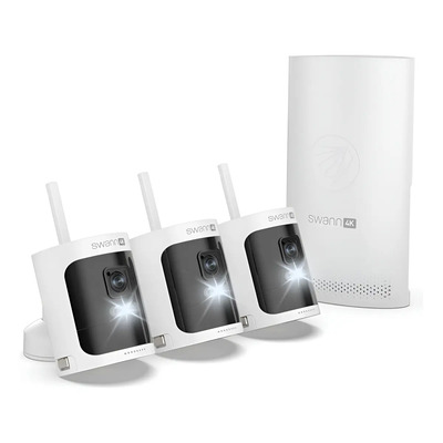 Cámara De Seguridad Swann 4k Inalámbricas, 3 Cámaras Con Dvr Blanco | Envío gratis