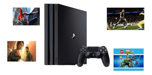 Sony Playstation 4 Pro 1tb Standard Cor Preto Onyx Com Jogos