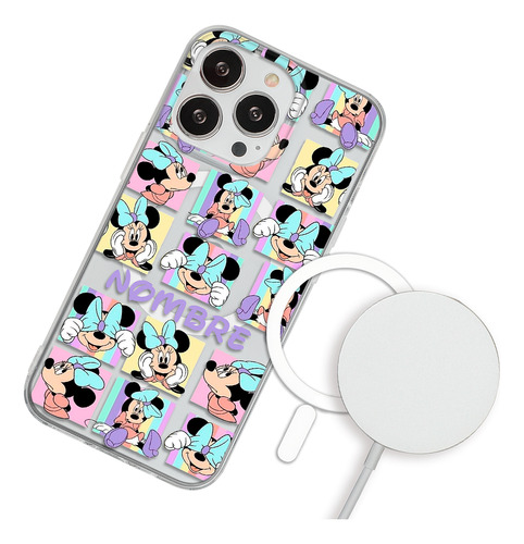 Funda Para iPhone Magsafe Minnie Mouse Con Tu Nombres