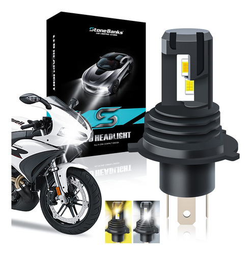 Faro Led H4 9003 Luz Blanca Y Amarilla Para Moto Alta Y Baja