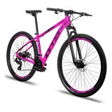 Mountain Bike Gts Feel Full Aro 29 19  24v Freios De Disco Mecânico Cor Rosa/preto