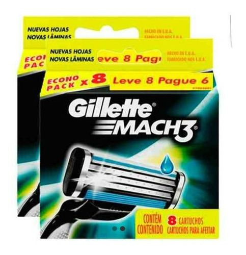 Refil Gillette Mach3  (16 Unidades No Total)