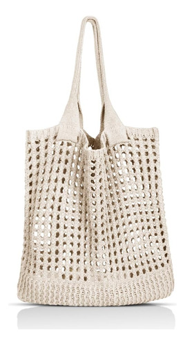 Bolso De Mano De Playa De Malla De Ganchillo Para Mujer, Bol