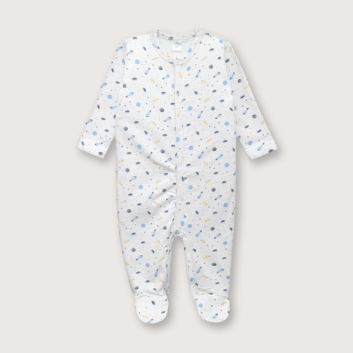 Pijama De Niño Estampado Off White (rn A 12m)