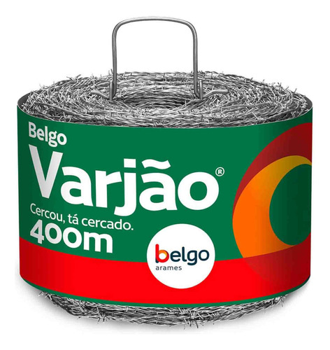 Arame Farpado Varjão Belgo 400 Mts Zincado 2,20mm Para Cerca