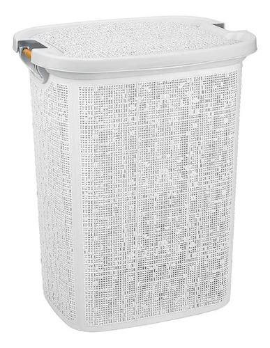 Cesto Canasto Ropa Sucia Plástico Tapa C/asa Bambú Hsk