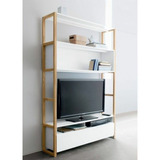 Rack Wood Biblioteca Con Estantes