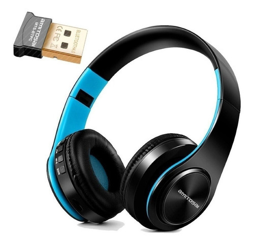 Adapador Bluetooth Para Pc Con Auricular Inalámbrico V4 Color Azul