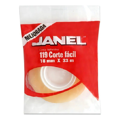10 Cintas Adhesivas Janel Transparente 18mm x 33m Corte Fácil Polipropileno | MercadoLibre