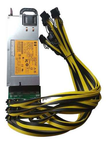Fuente Poder 750w Hp + Breakout Board + Cables Riser Mineria