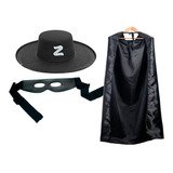 Fantasia Zorro Capa, Chapéu E Máscara Feminino/masculino 3  