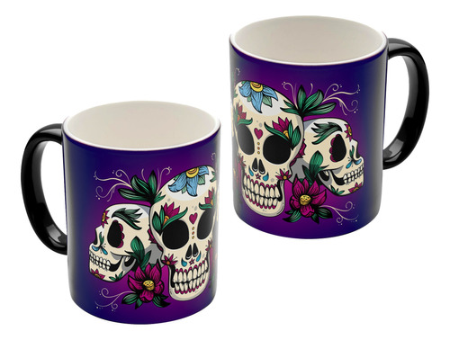 Mug Mágico Taza Calavera Catrinas Halloween 009