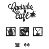 Placa Adesiva Decorativa Cantinho Do Café Em Pet Adesivado Cor Preto