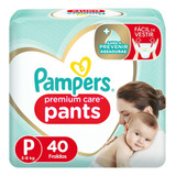Fralda Descartável Infantil Pants Pampers Premium Care P Pacote 40 Unidades