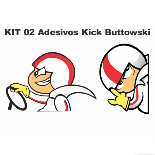 Kit 2 Adesivo Kick Buttowski Dirigindo Carona Carro Caminhao