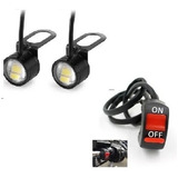 Luz Led Auxiliar Mini 24mm Luz Blanca Moto +tecla On Off Rpm