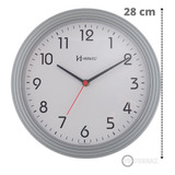 Relógio De Parede Herweg 28cm Quartz 6633-070 Prata Metalico Fundo Branco