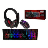 Kit Gamer Noganet Nkb-407 Teclado Mouse Auriculares Padmouse