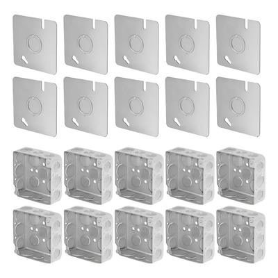 Kit De 10 Tapas Y 10 Cajas Cuadradas Tipo Chalupa De 4x4 Pul 10 A 127v