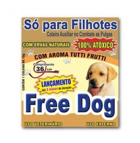 10 Coleira Anti Pulgas Para Cachorro - Freedog 100% Natural 