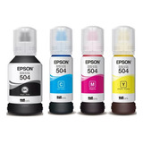 Kit 4 Tintas 504 Originales Para Epson L6171 L6191 L4150