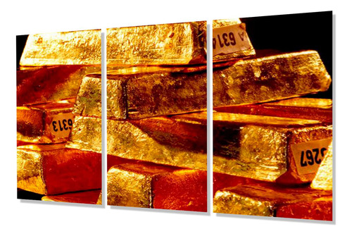 Cuadro Trip 40x60 M1 Oro Lingotes Valores Gold Economia Mone