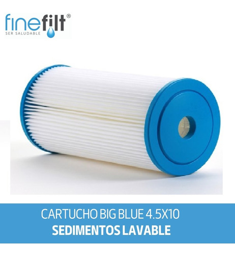 Cartucho Repuesto Filtro De Agua Plisado Lavable 4.5x10  