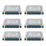 Bx) 6 Piezas De 1 A 8 Plc De Fibra Óptica Ftth Splitter