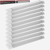 10 Luminárias Linear Sobrepor 100cm Branco Frio 36w - Avant