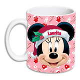 Tazón Navideño Minnie Mouse Personalizado Navidad