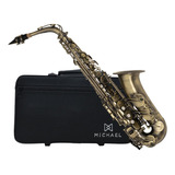 Saxofone Alto Michael Wasm31 Profissional Escovado Com Bag