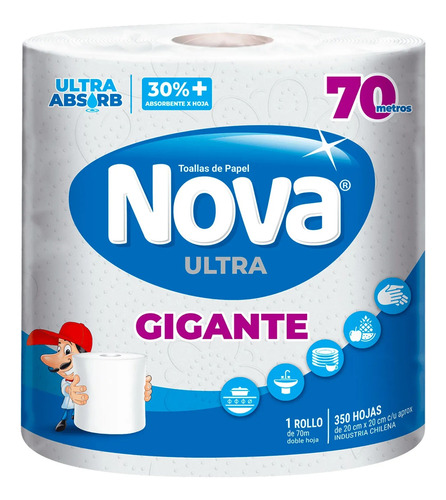 Toalla Papel Nova Gigante Doble Hoja 70 Metros